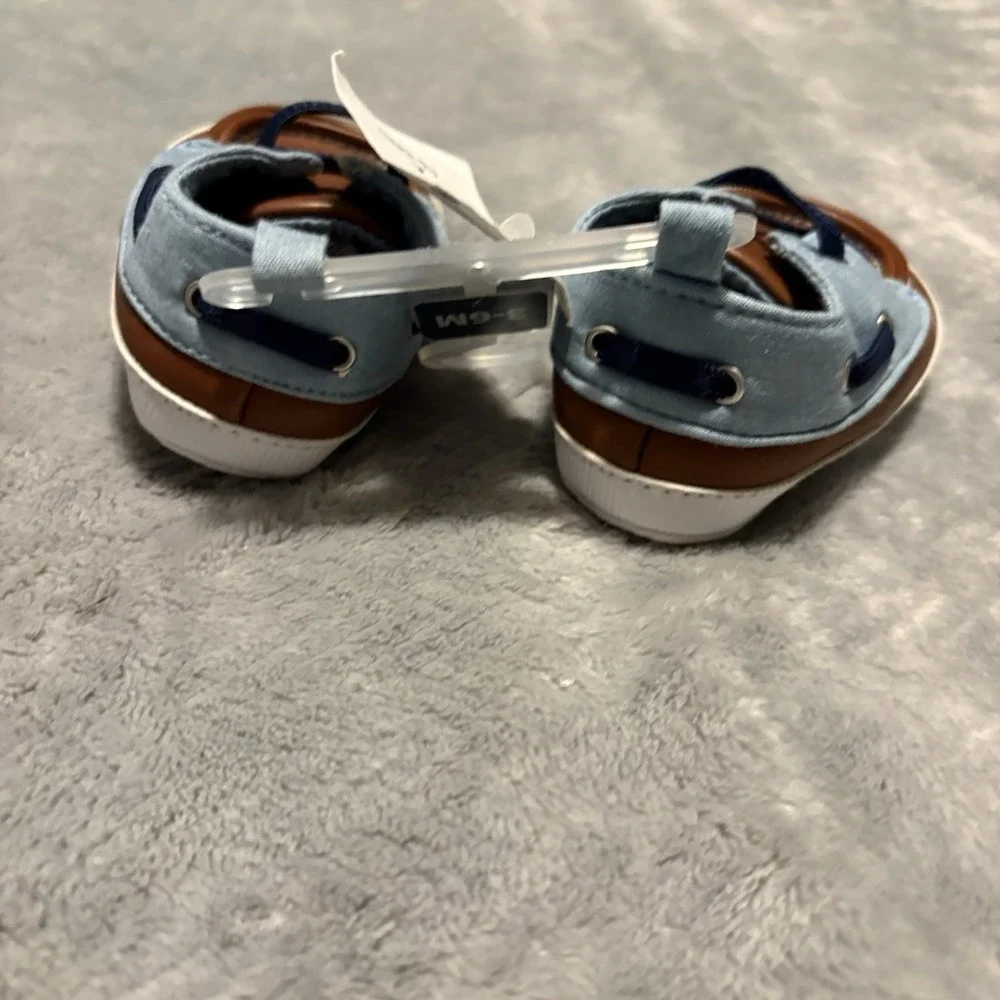 Baby Bgosh Blue and Brown Slip On Shoe Size 2 (3-6 Months) New